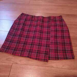 Shein Red Tartan Skirt (XL)